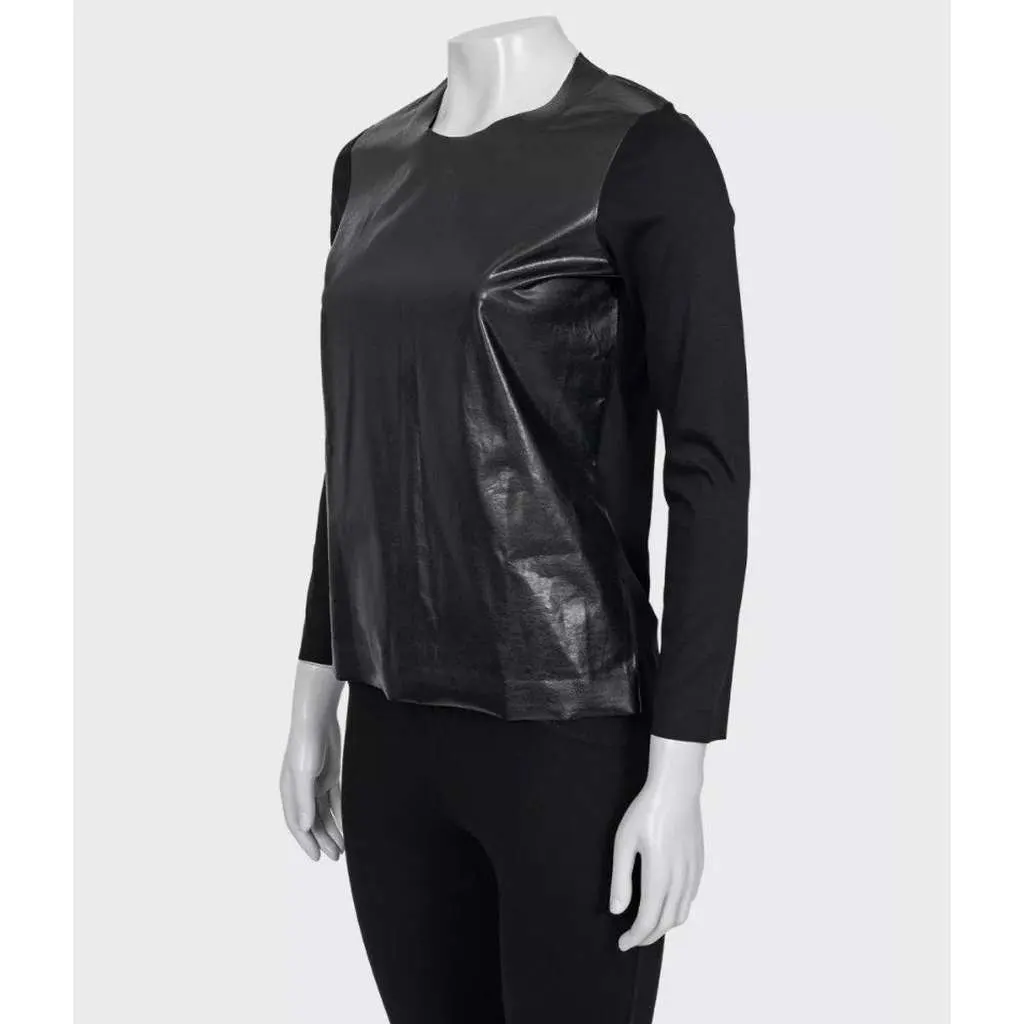 Celine Straight Longsleeve Top with Eco Black Cotton Very good - Back View