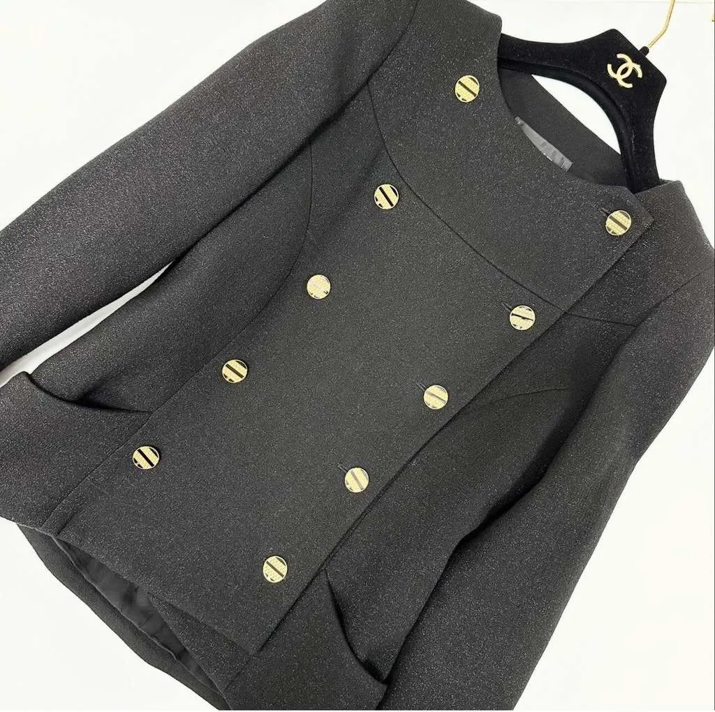 Chanel 19A Jacket Blazer Black Wool Very good - Back View