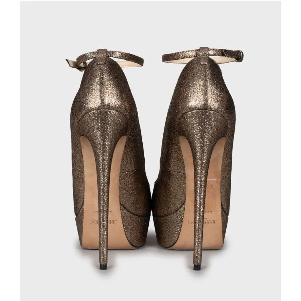 Jimmy Choo Stiletto Heels Gold Leather Very good - Model View