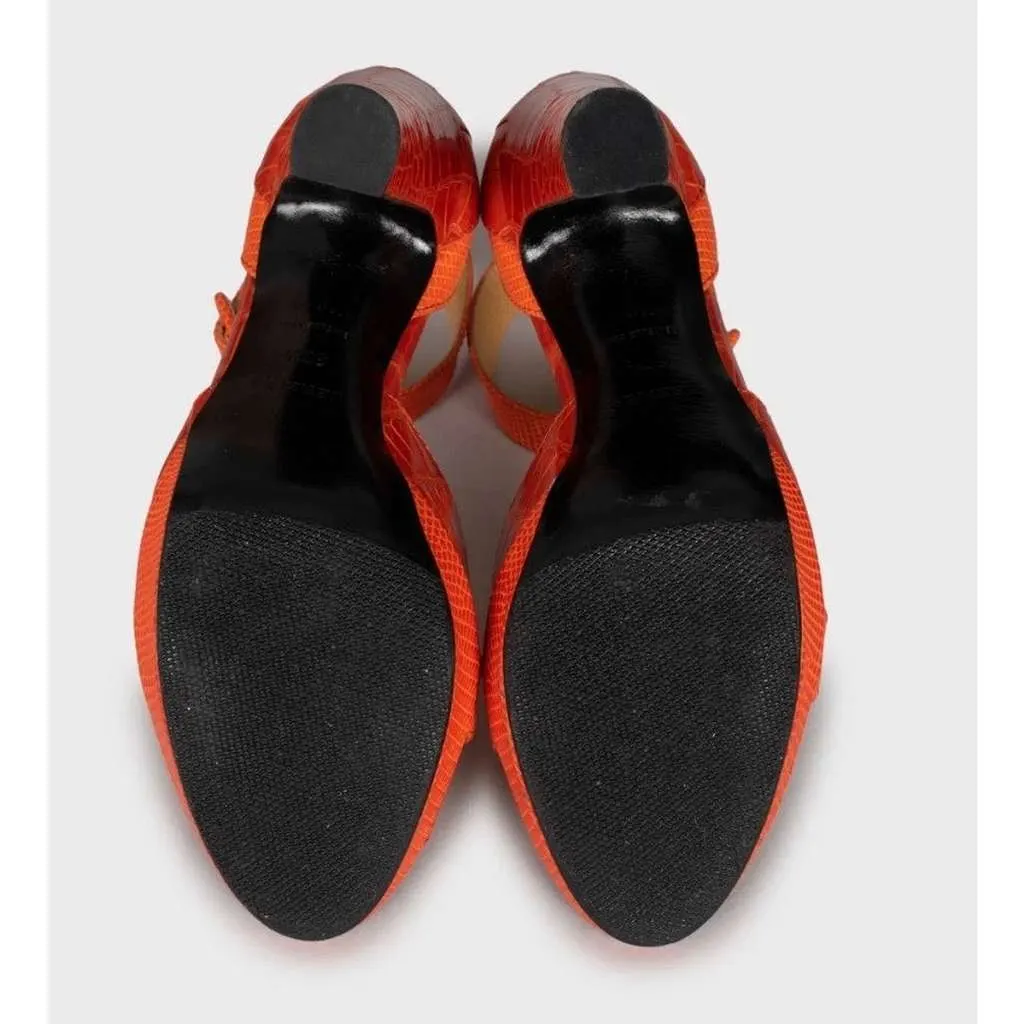 Hermès Embossed High Heels Orange Leather Very good - Box View