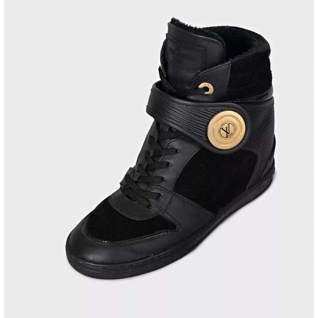 Louis Vuitton Wedge Sneakers Black Leather Good - Inside View