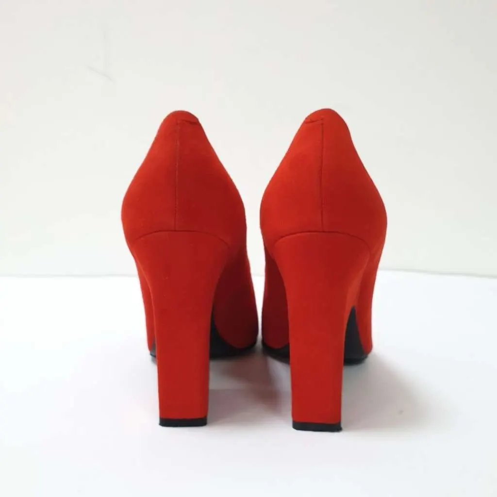 Celine Bright Heels Pumps Red Suede Very good - Box View