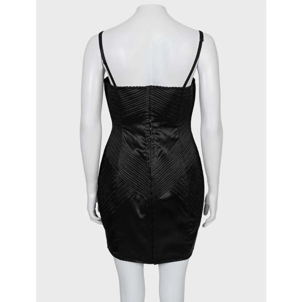 Dolce & Gabbana Acetate Fitted Dress Black Cotton Very good - Inside View