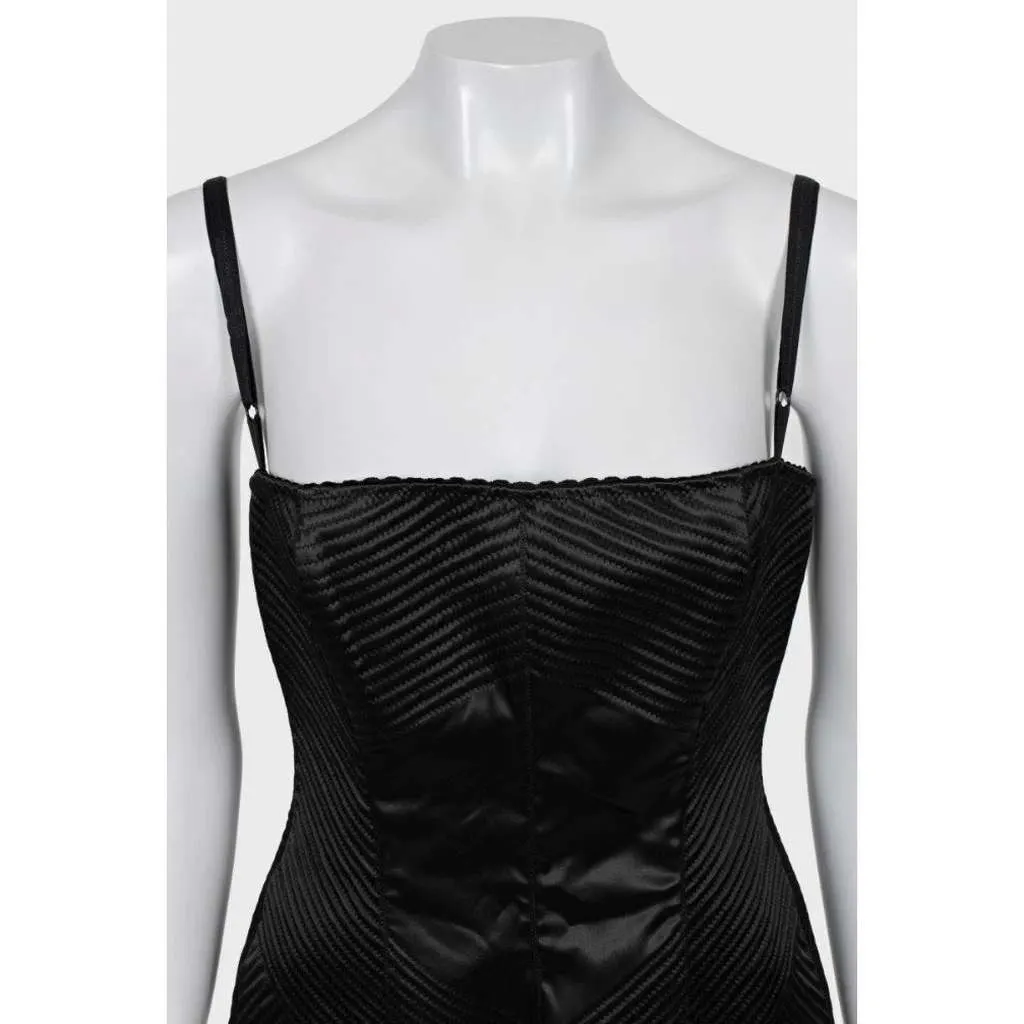 Dolce & Gabbana Acetate Fitted Dress Black Cotton Very good - Model View