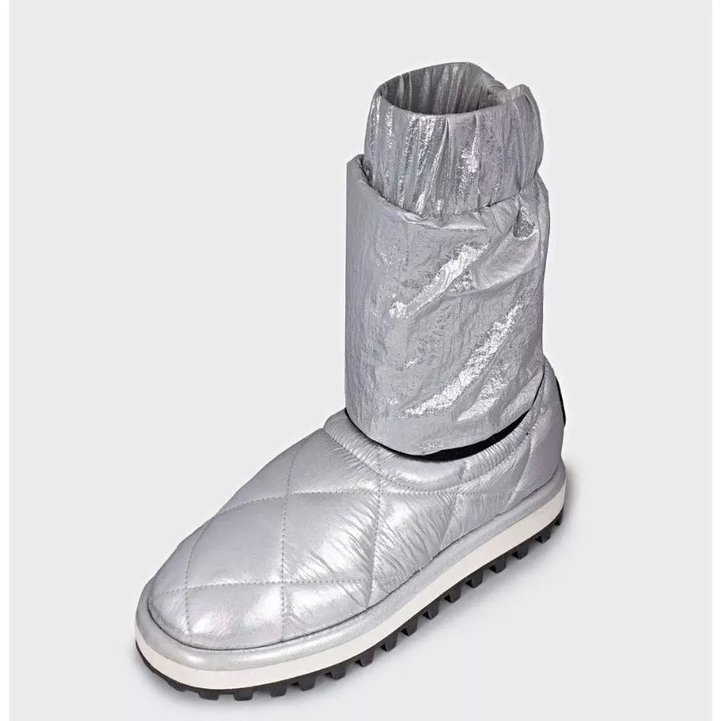 Dolce & Gabbana Elastic Ankle Boots Silver Leather Very good - Inside View