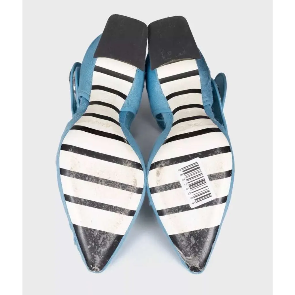 Louis Vuitton Haircalf Pointed Toe Pumps Blue Leather Very good - Box View