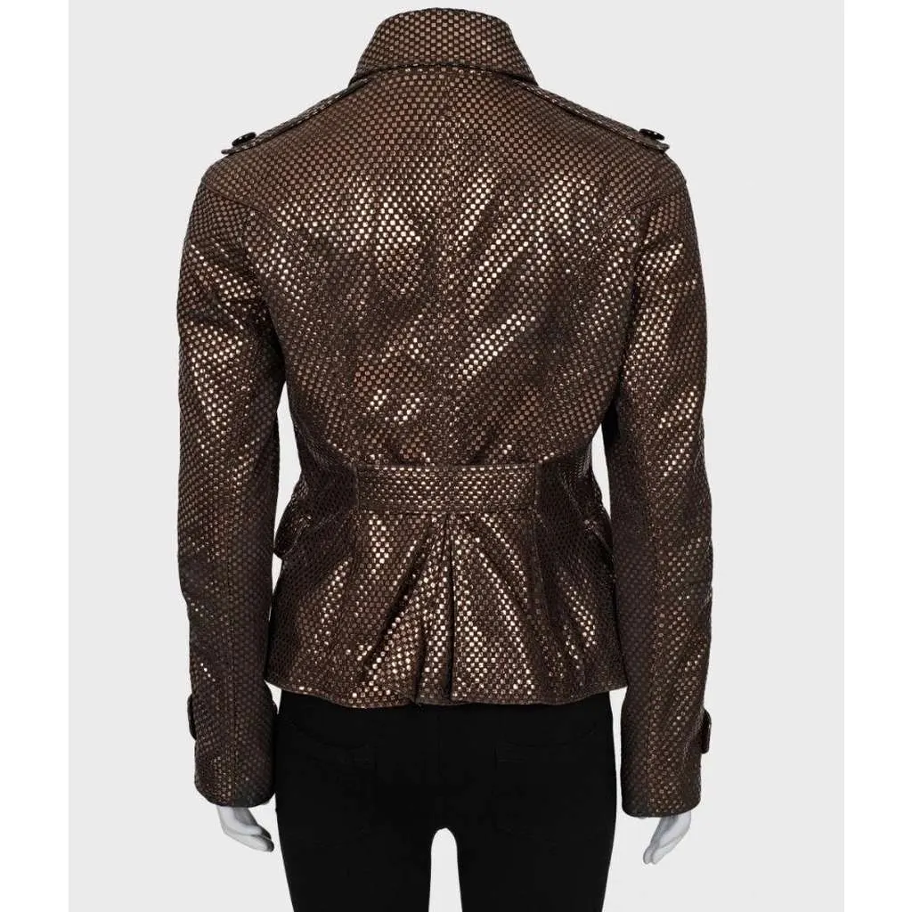 Burberry Jacket Brown Leather Very good - Inside View