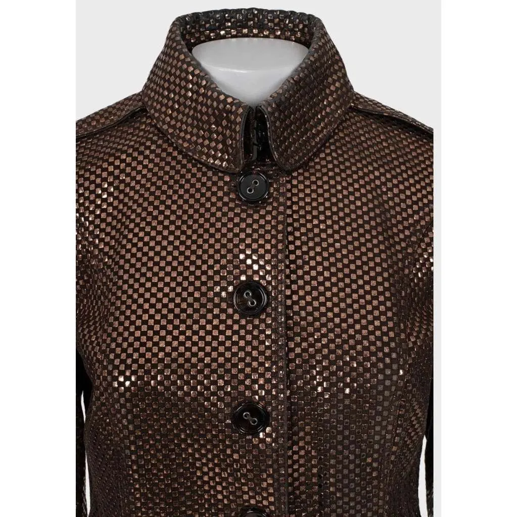 Burberry Jacket Brown Leather Very good - Model View
