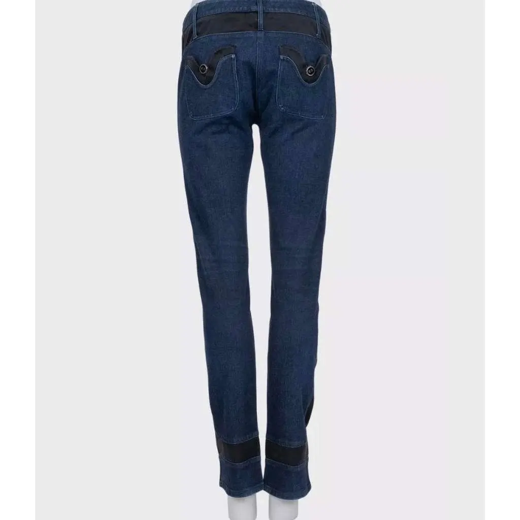Chanel Dark Accent Panels Skinny Jeans Blue Cotton Very good - Inside View