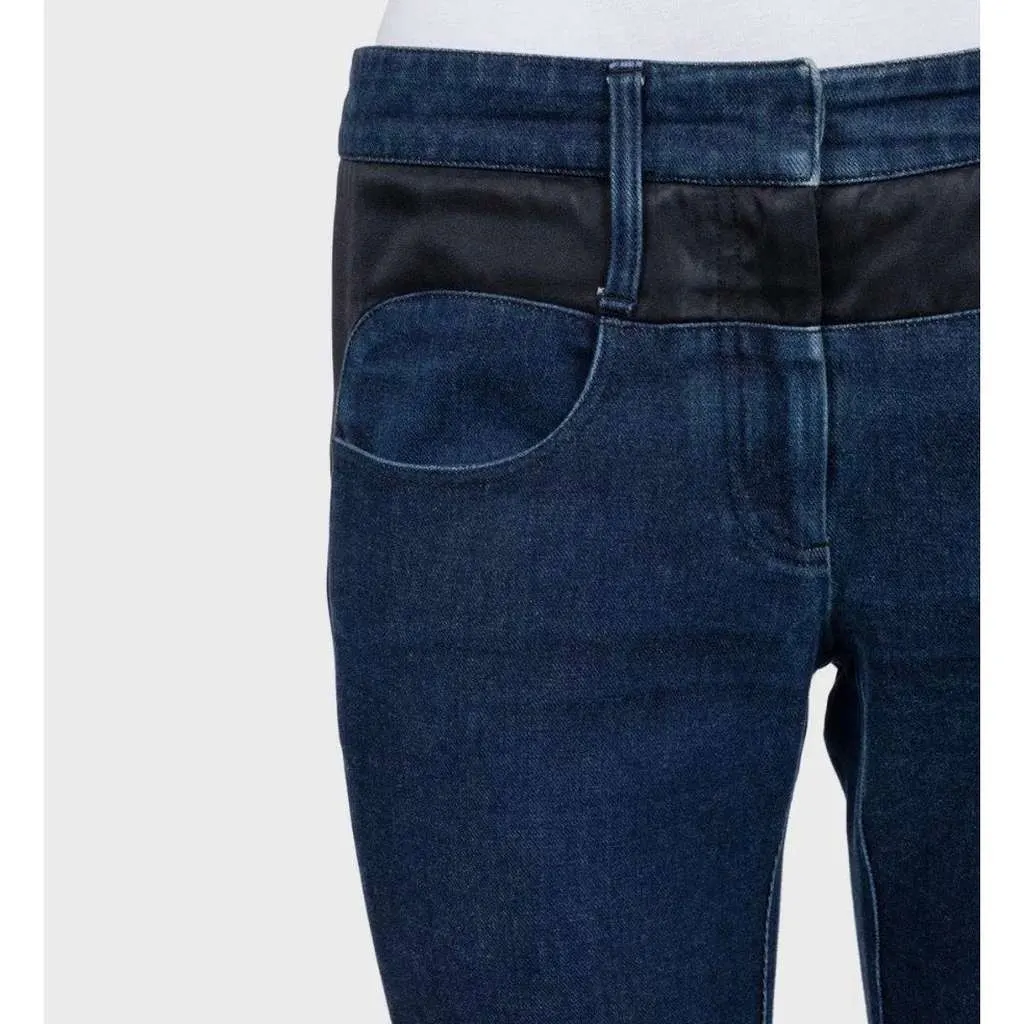Chanel Dark Accent Panels Skinny Jeans Blue Cotton Very good - Model View