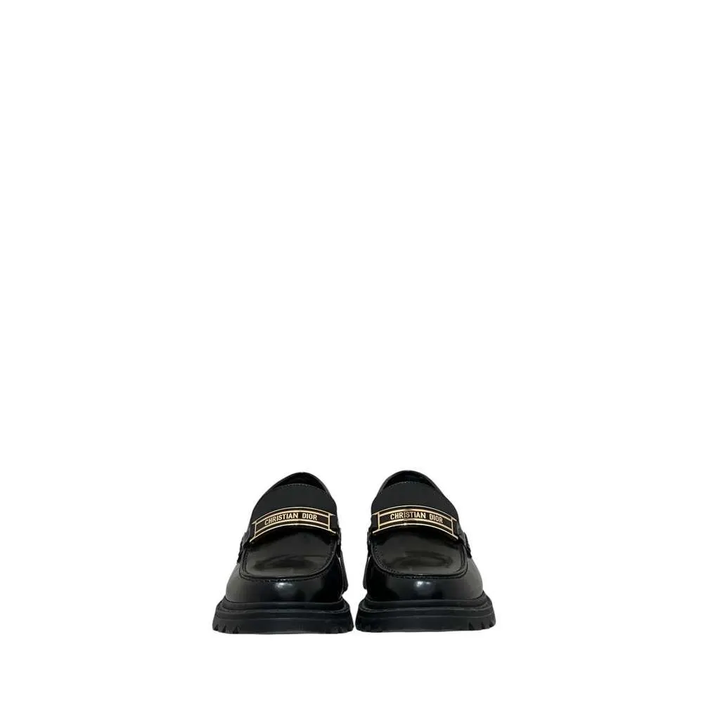 Dior Code Brushed Calfskin Logo Platform Black Leather Very good - Inside View