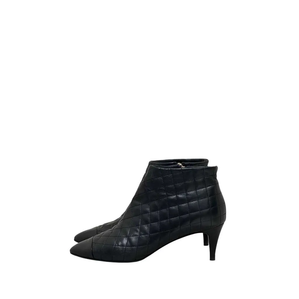 Chanel 2015 Camellia Accents Booties Camel Leather Very good - Back View