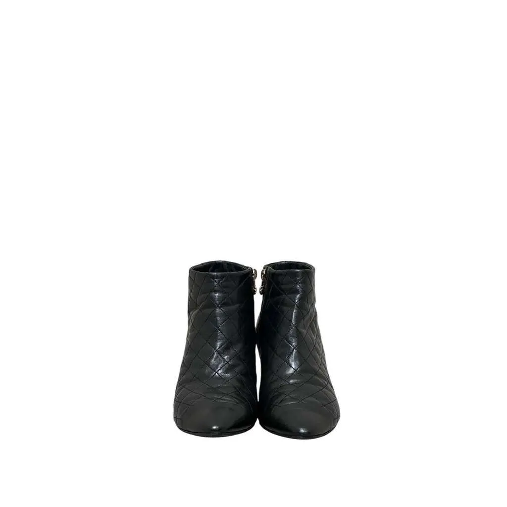 Chanel 2015 Camellia Accents Booties Camel Leather Very good - Inside View