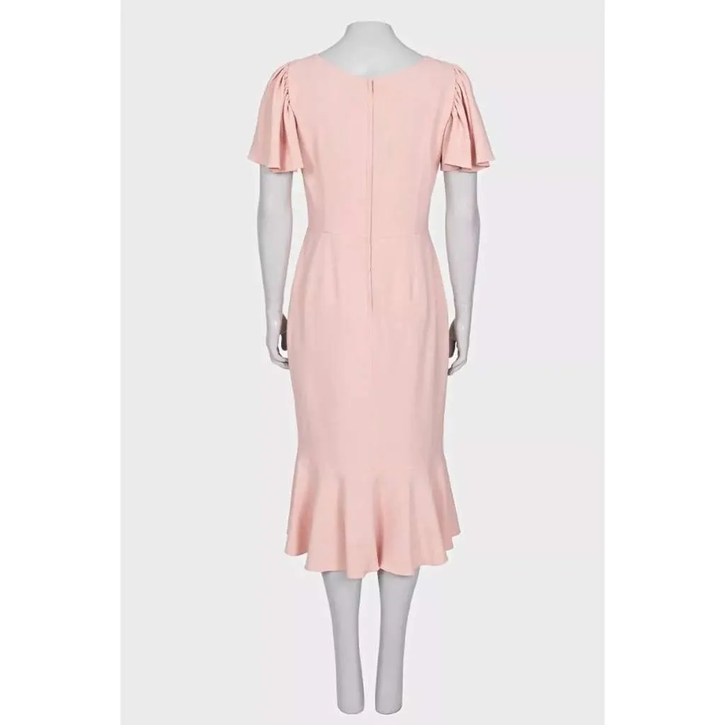 Dolce & Gabbana Viscose Flounce Hem Fitted Dress Pink Silk Very good - Inside View