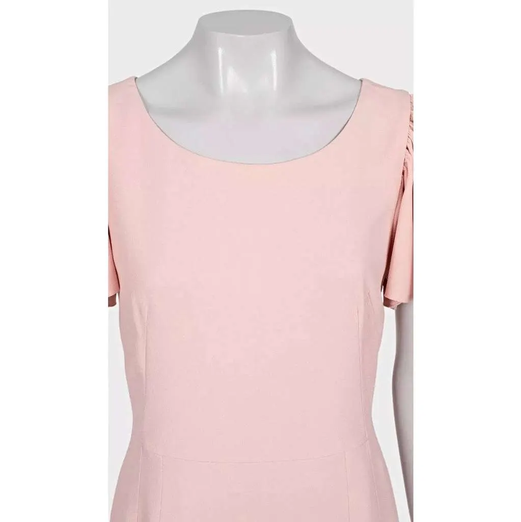 Dolce & Gabbana Viscose Flounce Hem Fitted Dress Pink Silk Very good - Model View