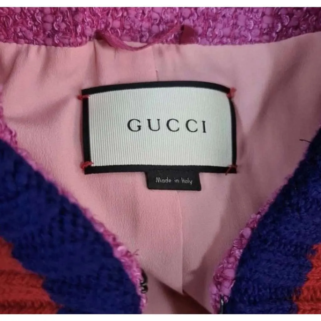 Gucci Skirt Suit Versatile Pink Tweed Very good - Back View