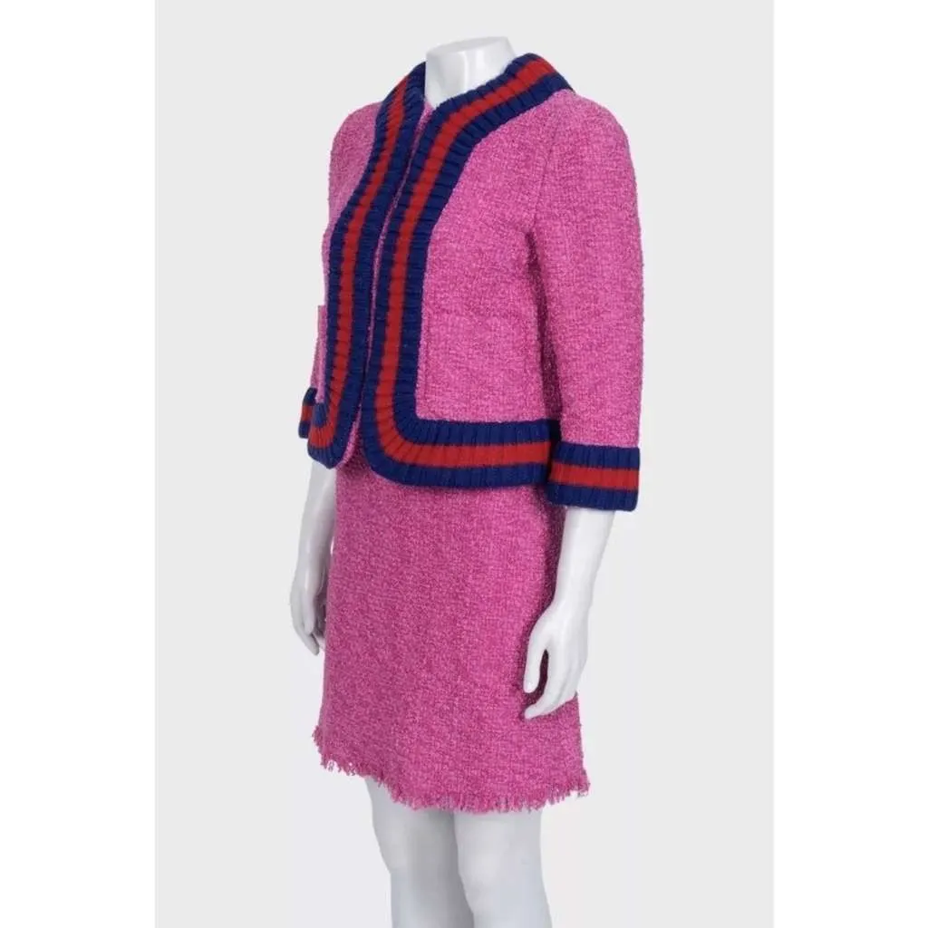 Gucci Skirt Suit Versatile Pink Tweed Very good - Model View