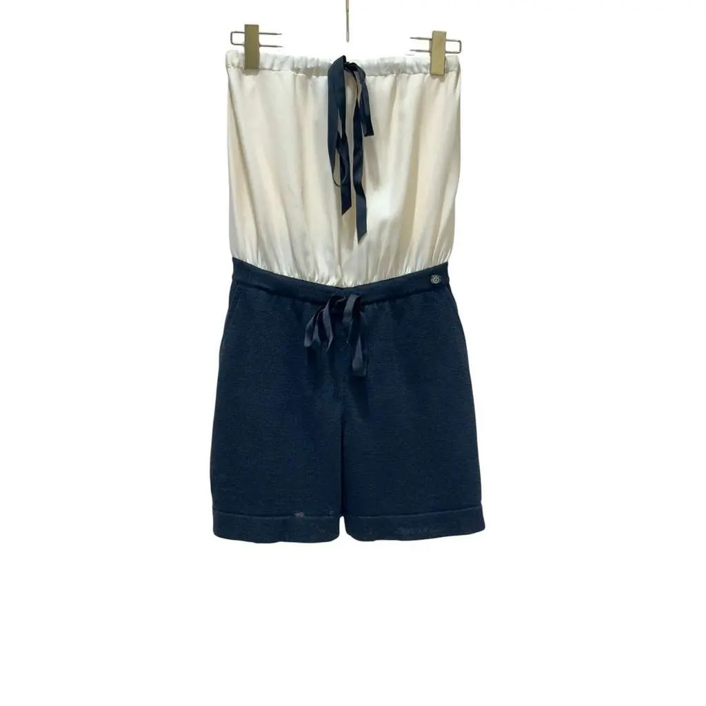 Chanel Signature Playsuit Mini Jumpsuit Black Silk Very good - Back View