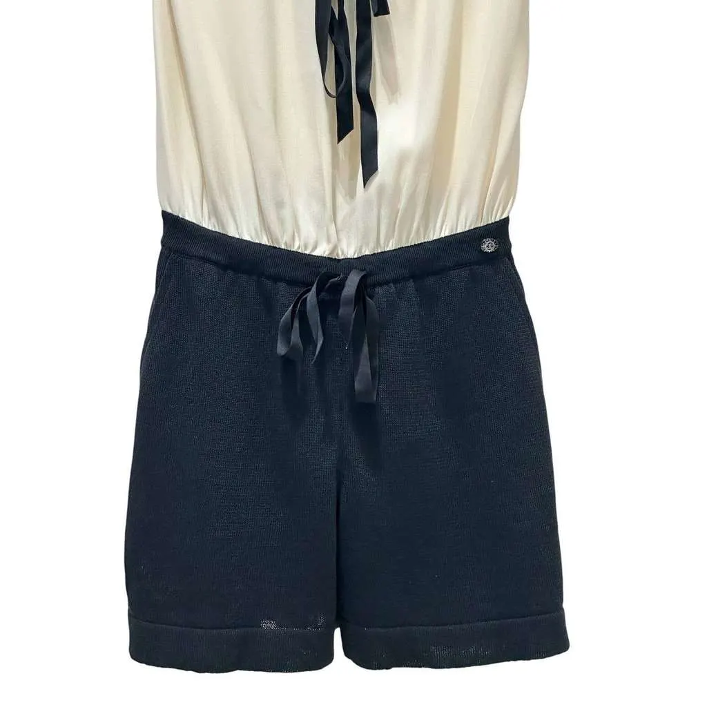 Chanel Signature Playsuit Mini Jumpsuit Black Silk Very good - Inside View