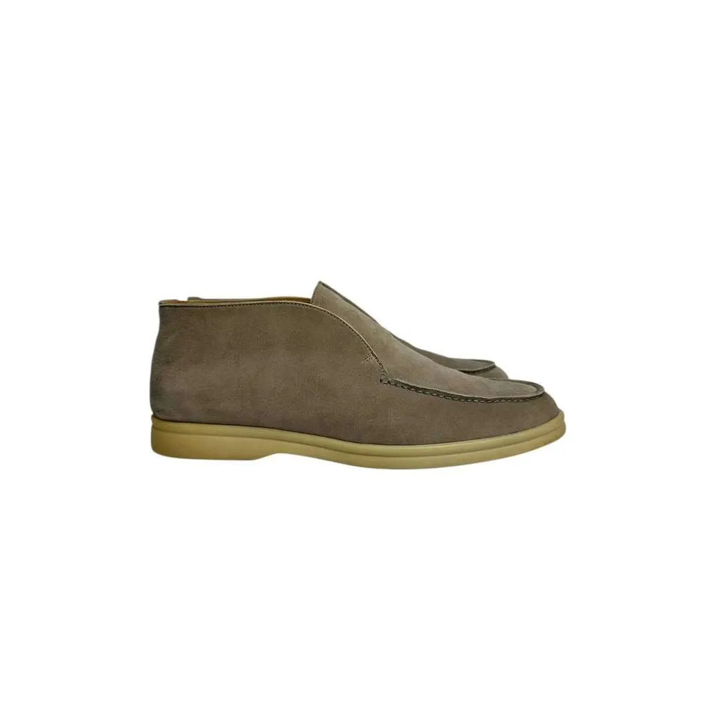 Loro Piana Dark Loafers Beige Suede Very good - Back View