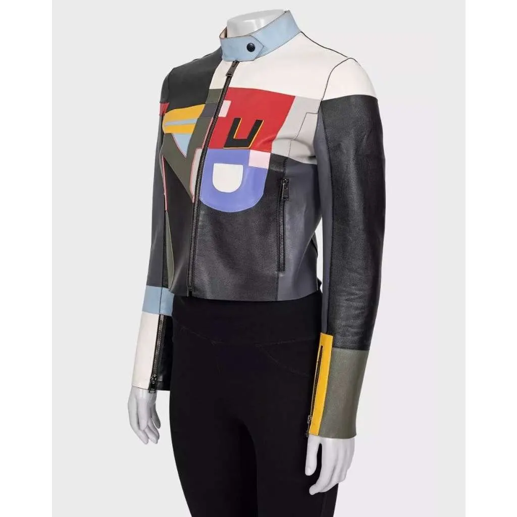 Fendi Cropped Jacket MultiColor Leather Very good - Back View