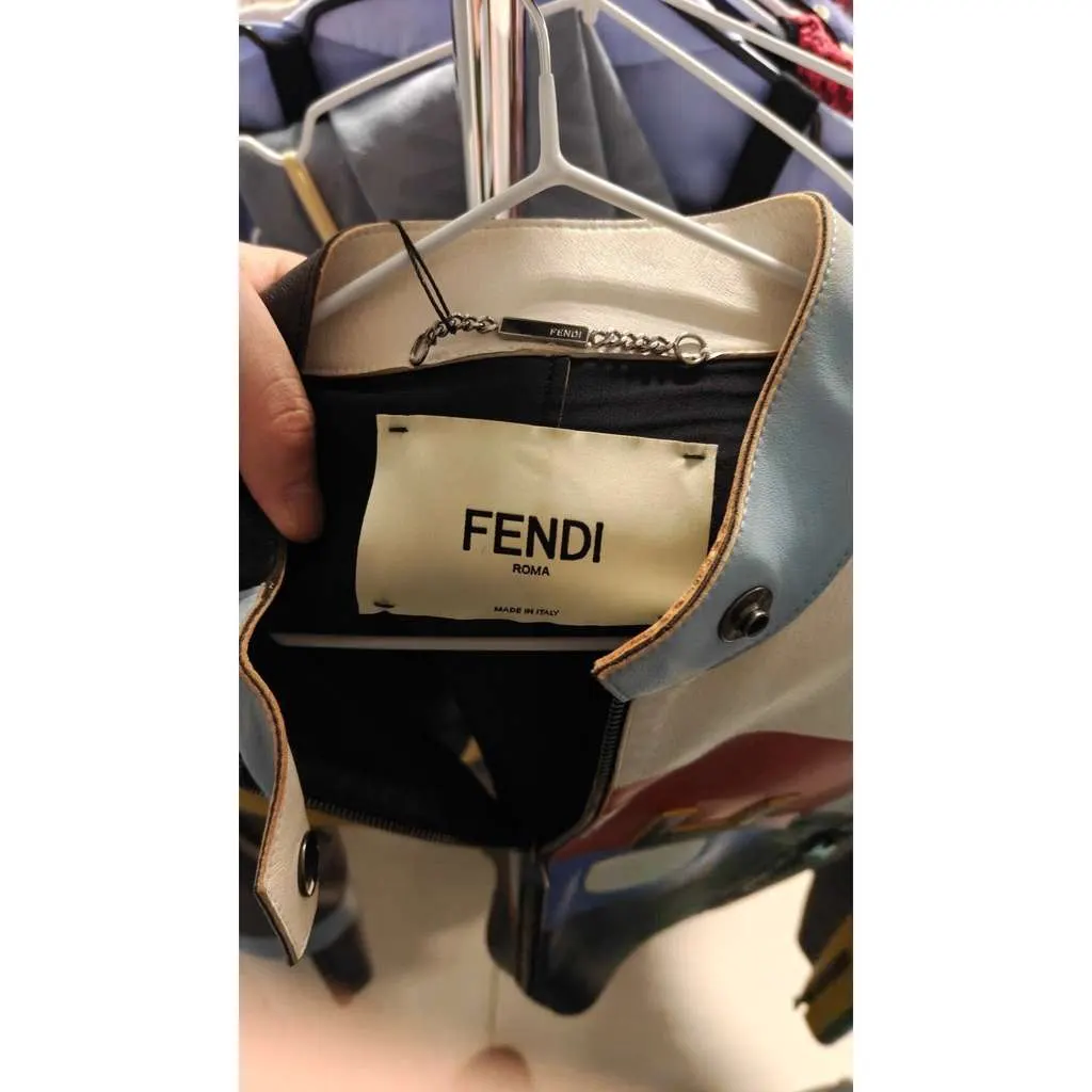 Fendi Cropped Jacket MultiColor Leather Very good - Box View