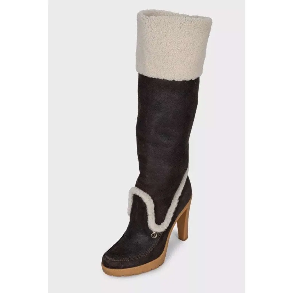 Dior Polaire Chocolate Boots Brown Leather Very good - Inside View