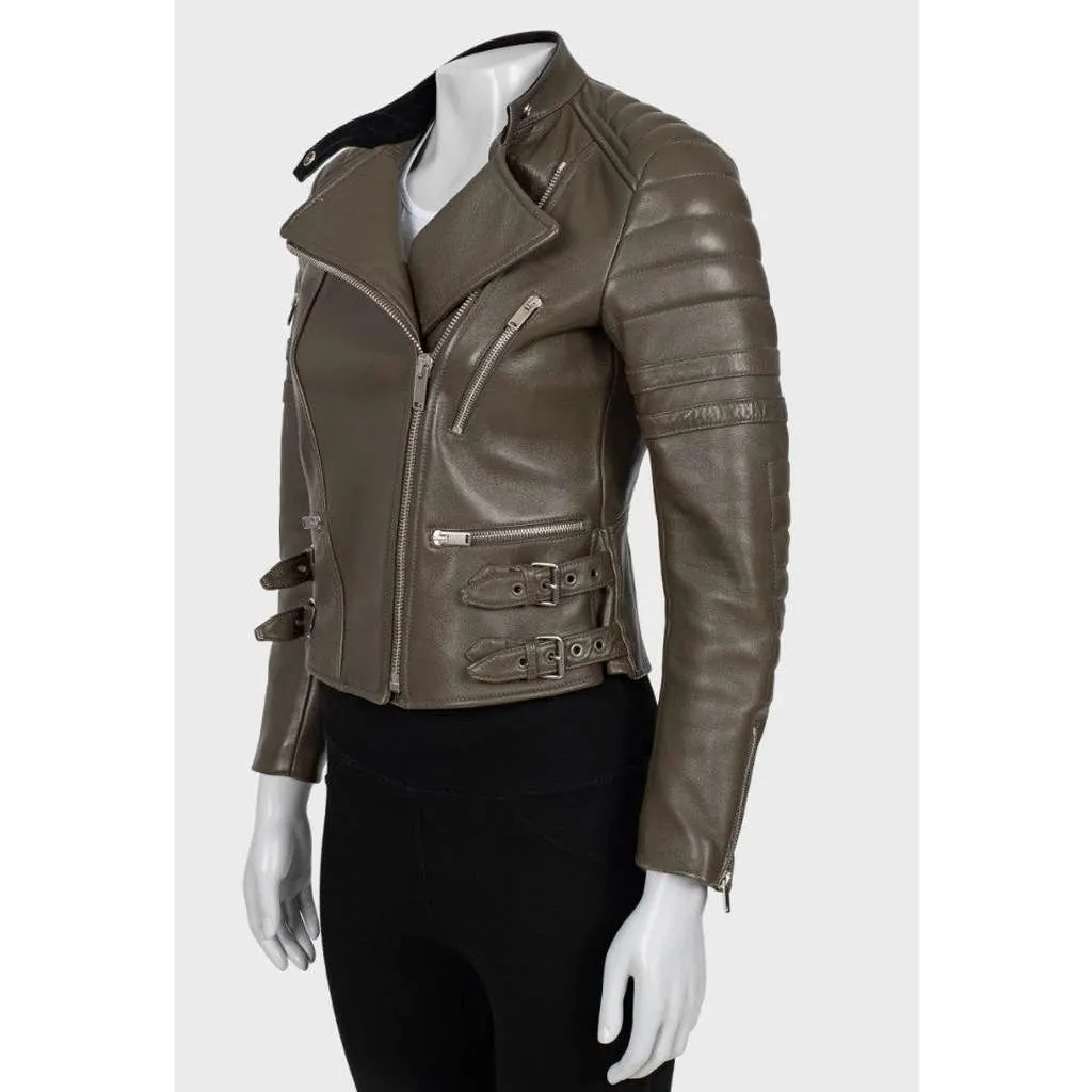 Celine Quilted Jacket (US ) Brown Leather Very good - Back View