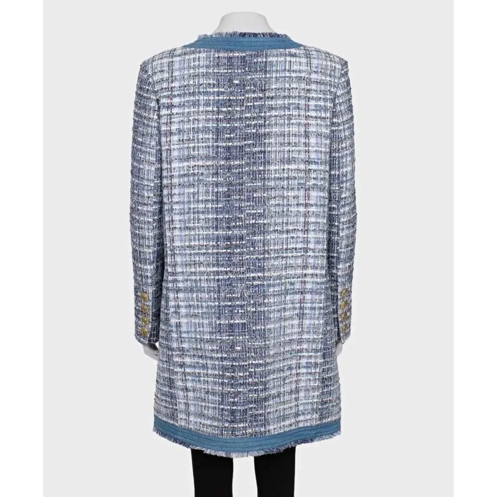 Pierre Balmain Hook Front Cardigan Blue Cotton Very good - Inside View