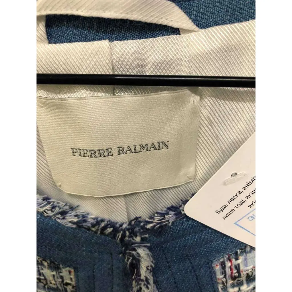 Pierre Balmain Hook Front Cardigan Blue Cotton Very good - Box View
