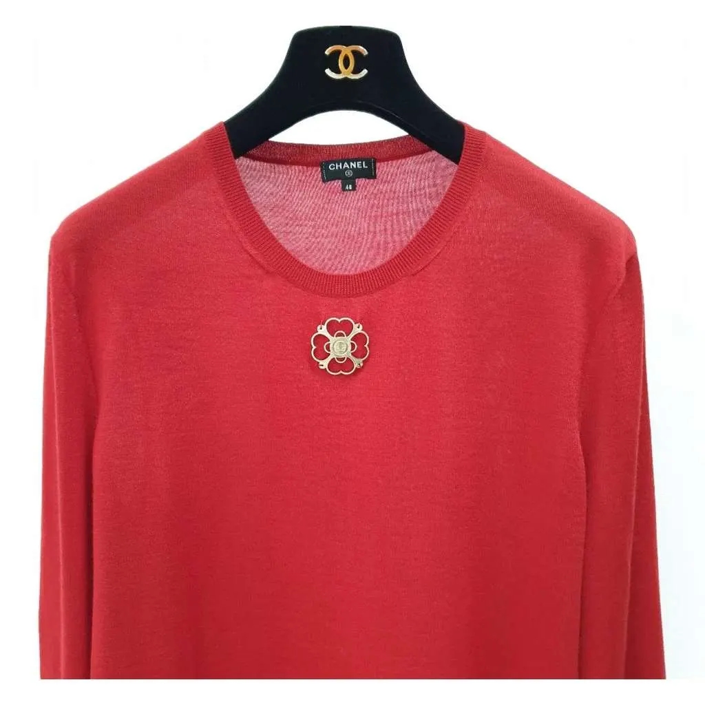 Chanel Jumper Red Cotton Very good - Back View