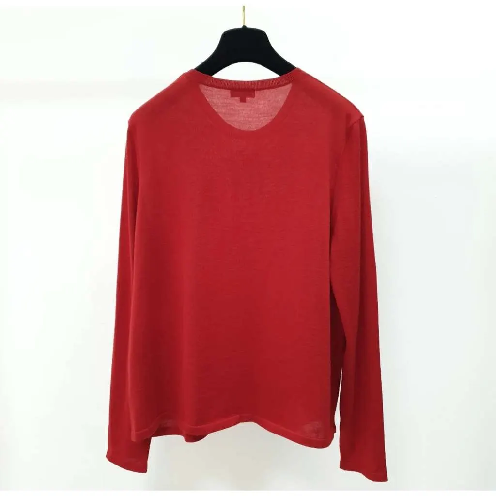 Chanel Jumper Red Cotton Very good - Inside View