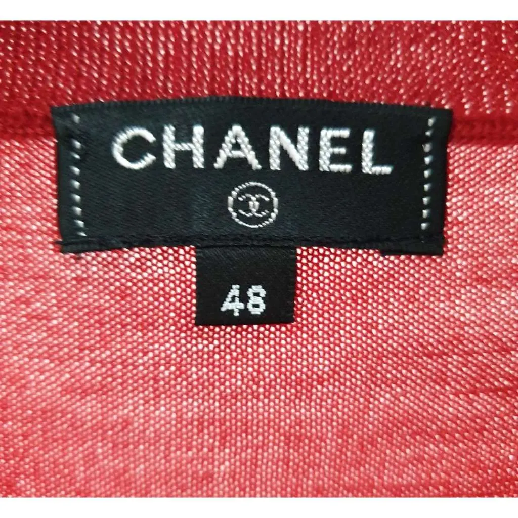 Chanel Jumper Red Cotton Very good - Model View