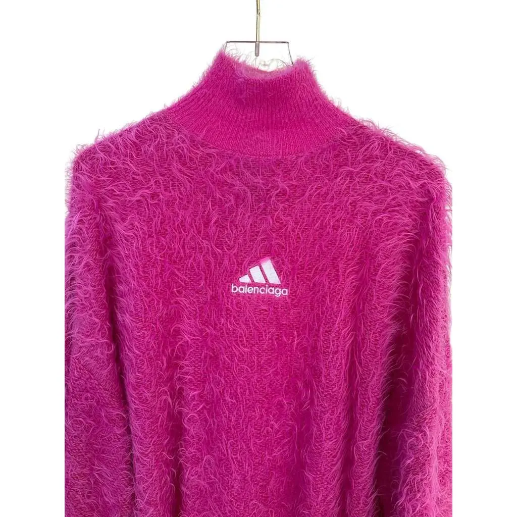 Balenciaga Bright Knit Large High Collar Pink Cotton Very good - Inside View