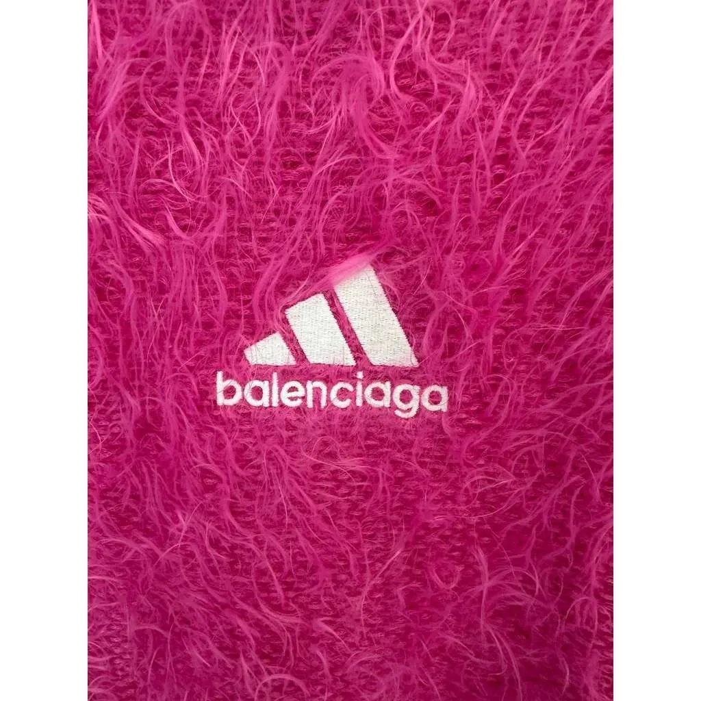 Balenciaga Bright Knit Large High Collar Pink Cotton Very good - Model View