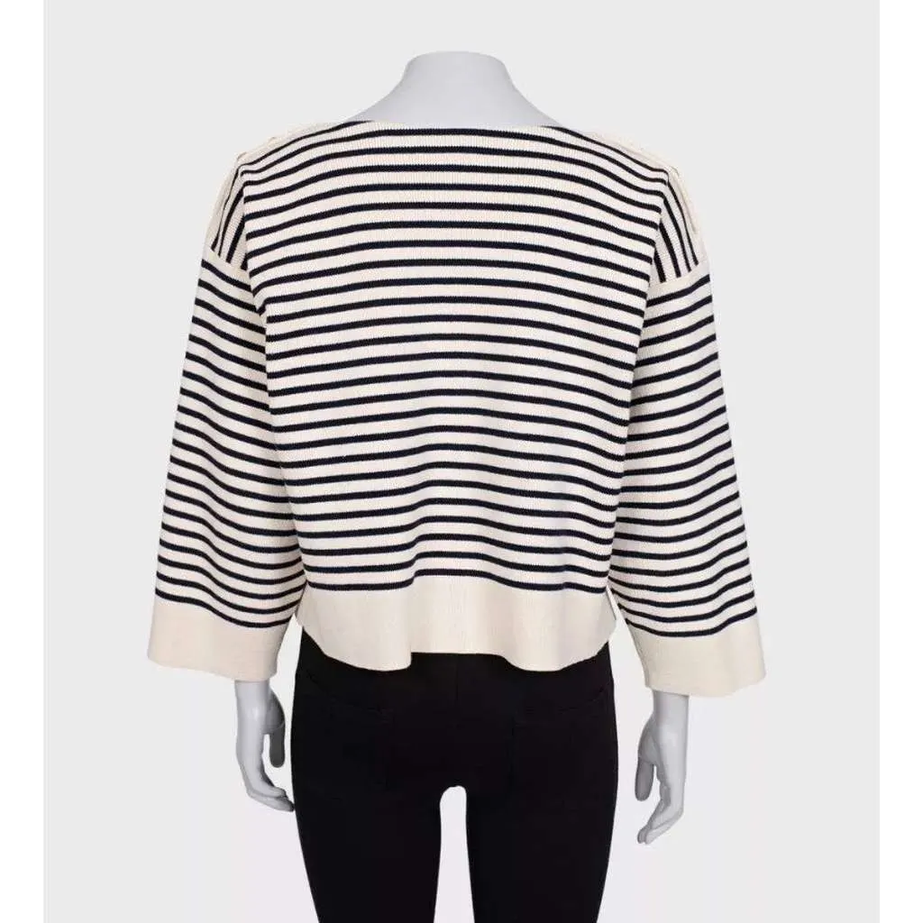 Celine Striped Oversize Knit Jumper Sweater Red Cotton Very good - Inside View