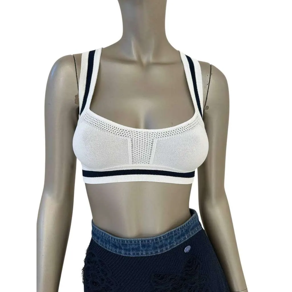 Chanel Bra Top Cardigan Set Black Wool Very good - Back View