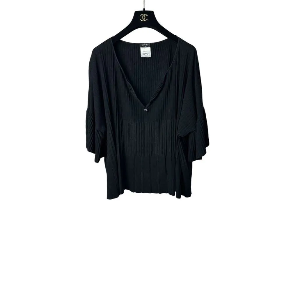 Chanel Flared Sleeves Concise Knitted Top Red Cotton Very good - Front View