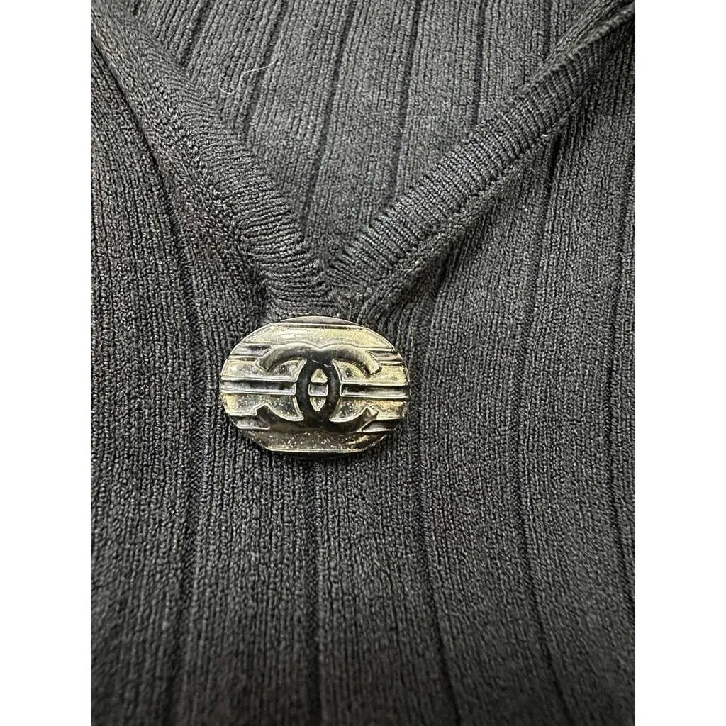 Chanel Flared Sleeves Concise Knitted Top Red Cotton Very good - Box View