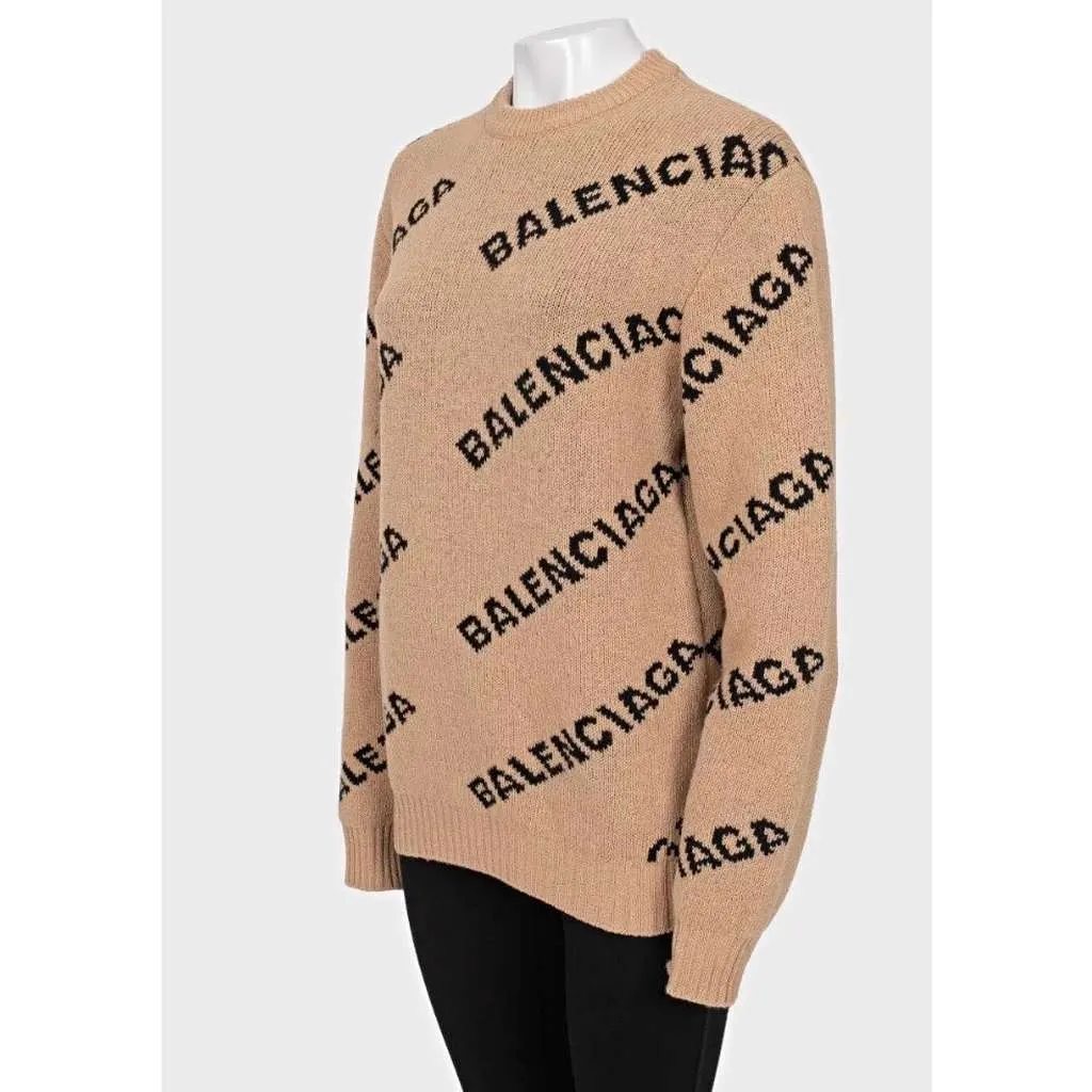 Balenciaga Oversized Sweater Brown Wool Very good - Back View