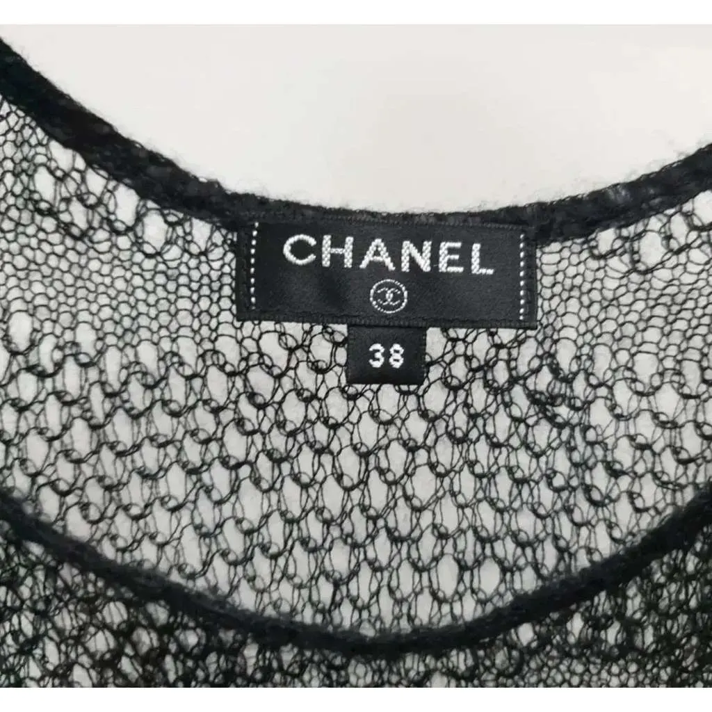 Chanel COCO Button Rayon Layered Lace Red Lace Very good - Back View