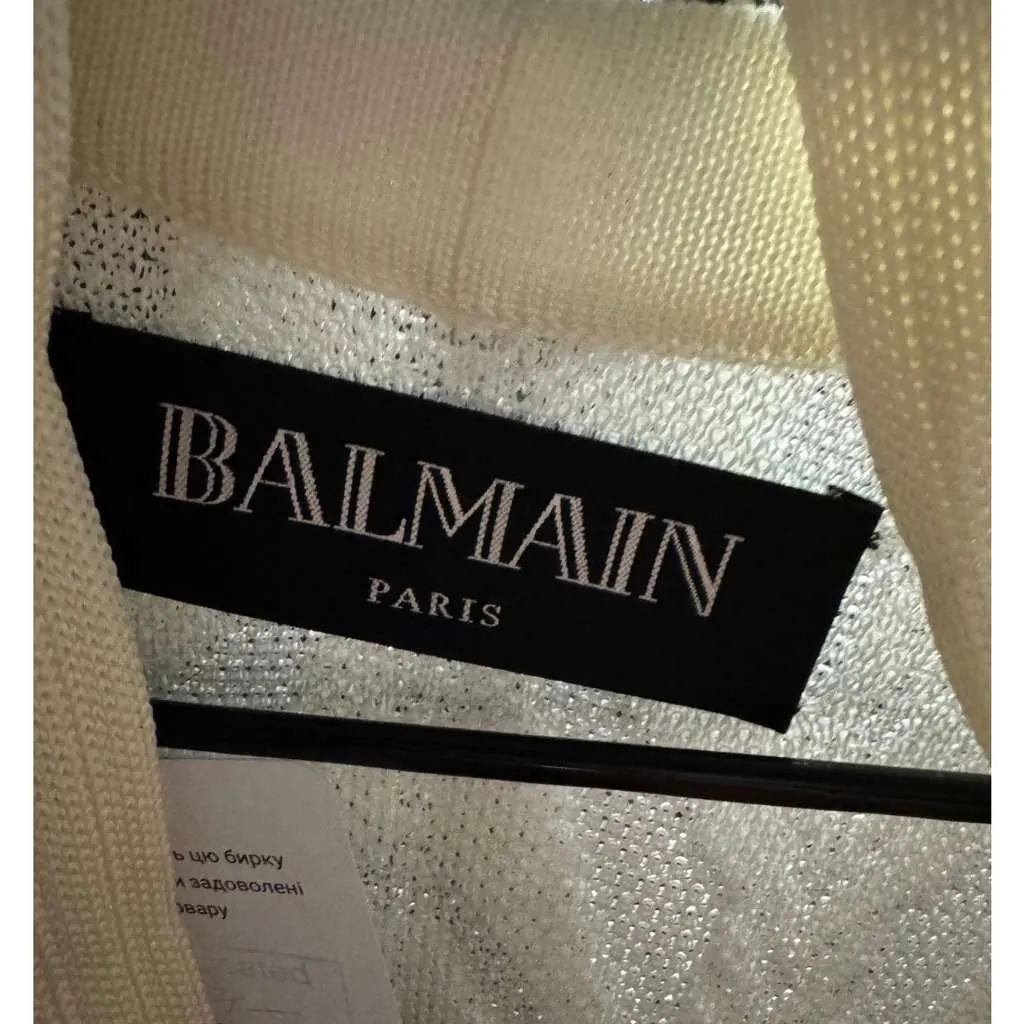 Balmain Wrap Cardigan with Belt White Very good - Box View