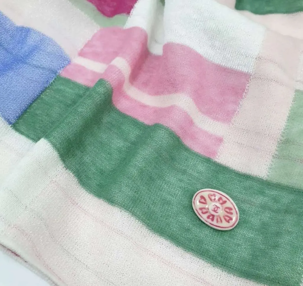 Chanel Abstract Printed Knit Turtleneck Top MultiColor Cotton Very good - Box View