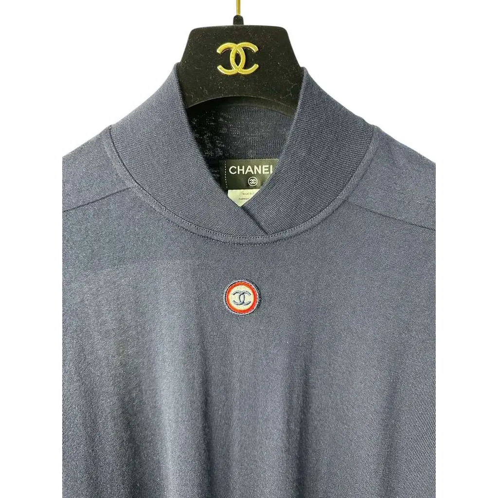 Chanel CC Logo Jumper Navy Cotton Very good - Inside View