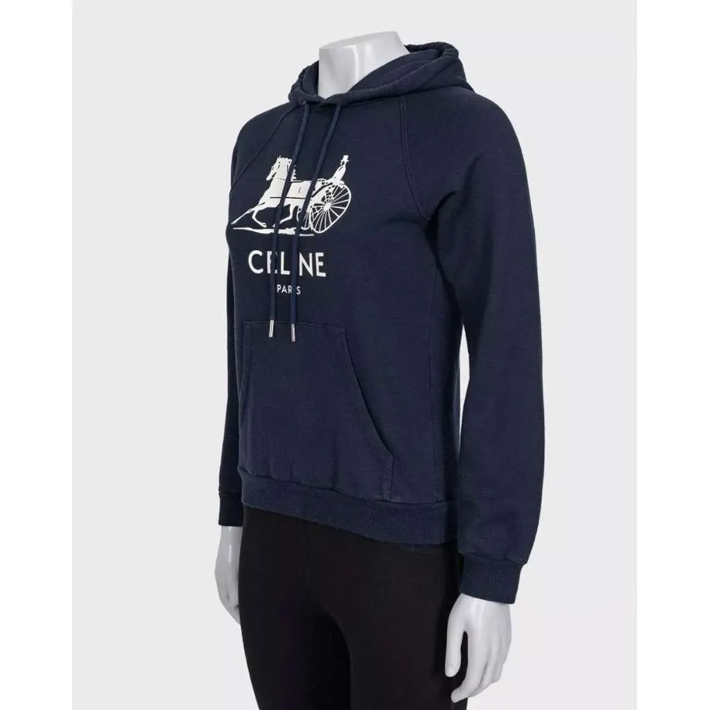 Celine Hoodie Blue Cotton Very good - Back View