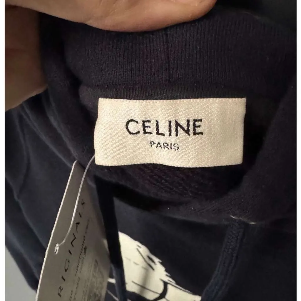 Celine Hoodie Blue Cotton Very good - Box View
