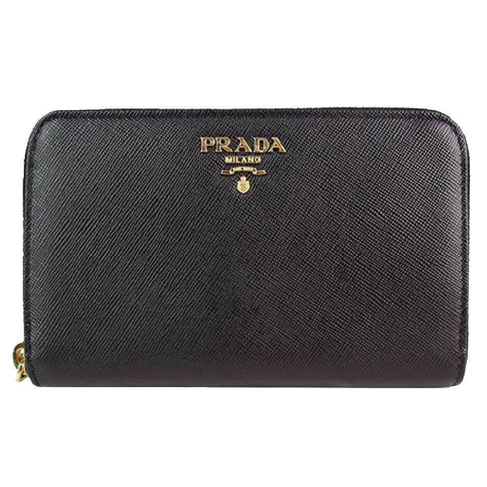 Prada Prada Women's Black Saffiano Cuir Full Zip Wallet