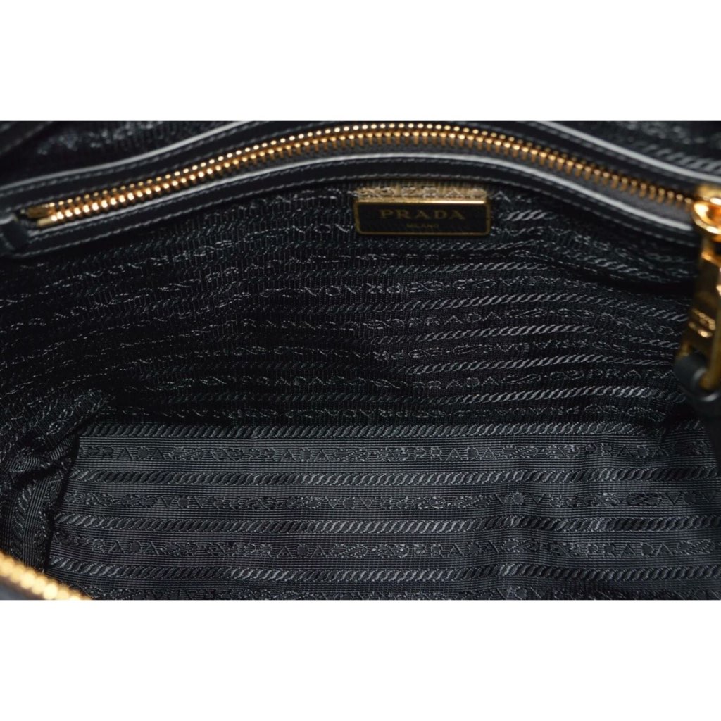 Prada Prada Tessuto Nylon Black Leather Clochette Crossbody Tote Bag - Detail 1