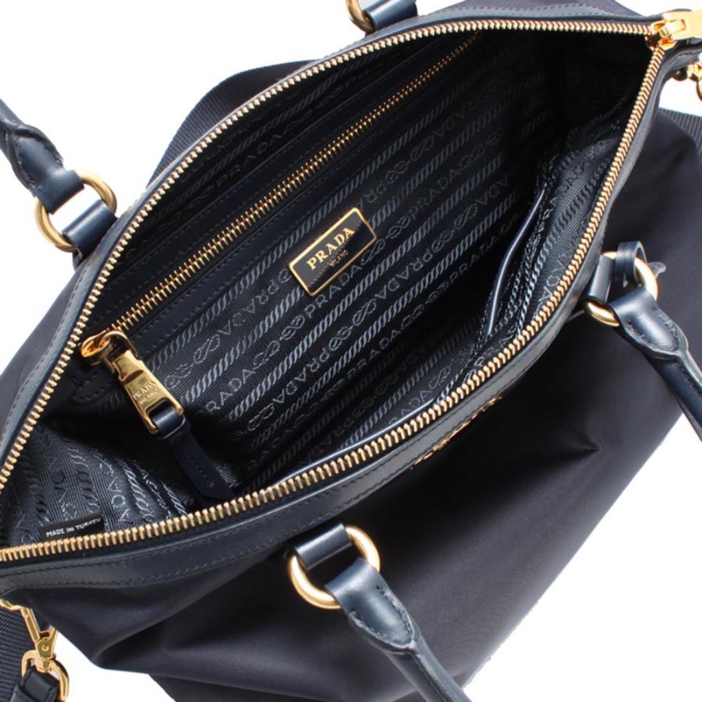 Prada Prada Tessuto Nylon Black Leather Clochette Crossbody Tote Bag - Detail 2