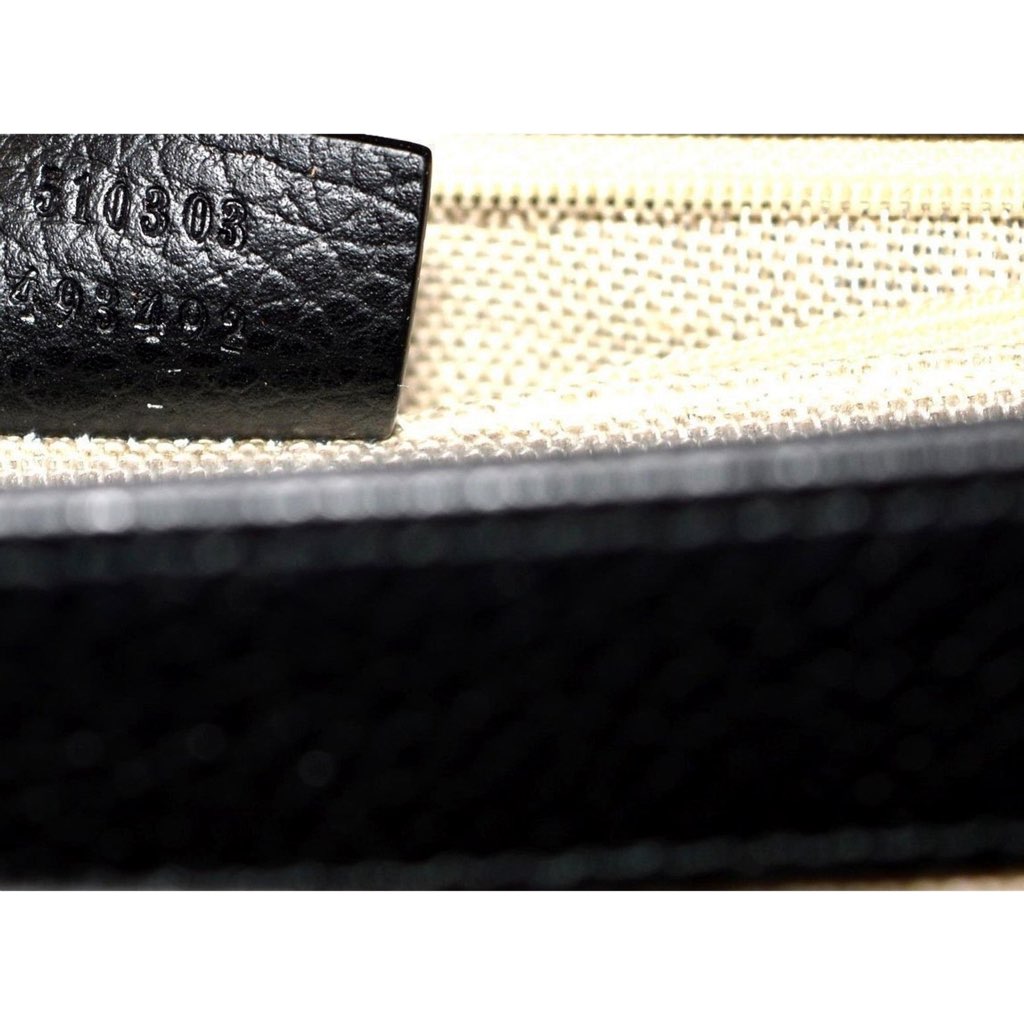 Gucci Gucci Marmont Black Leather Interlocking GG Gold Chain Strap Crossbody Handbag - Image 10